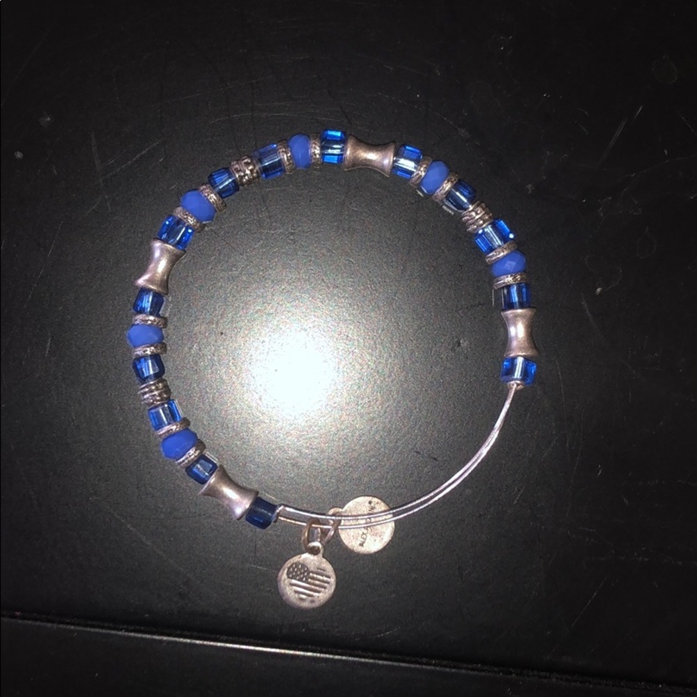 Blue and sliver beaded bracelet